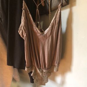 Free people bodysuit silk used once